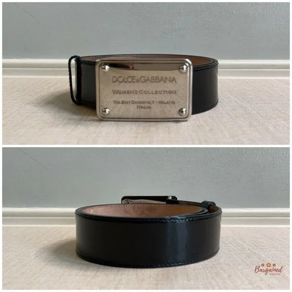 Authentic Dolce & Gabbana Black Patent Leather Silver Buckle Logo Size 38 Dolce & Gabbana | Accessories | Authentic Dolce Gabbana  main image 2